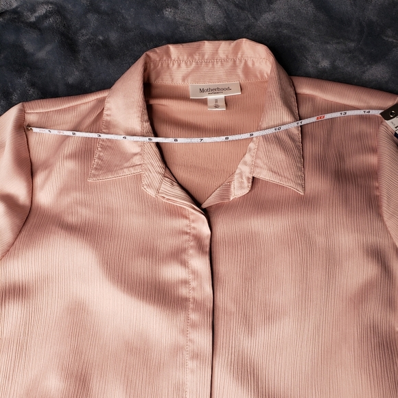 Motherhood tie sleeve button-down maternity, mauve - Picture 10 of 16